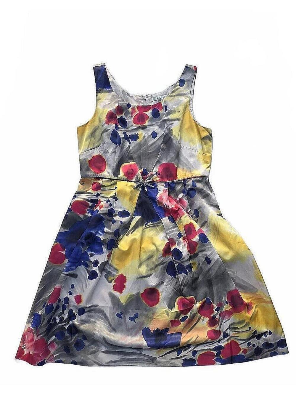 Nougat London Fit And Flare Sleeveless Silk + Cotton Cocktail Dress. Med